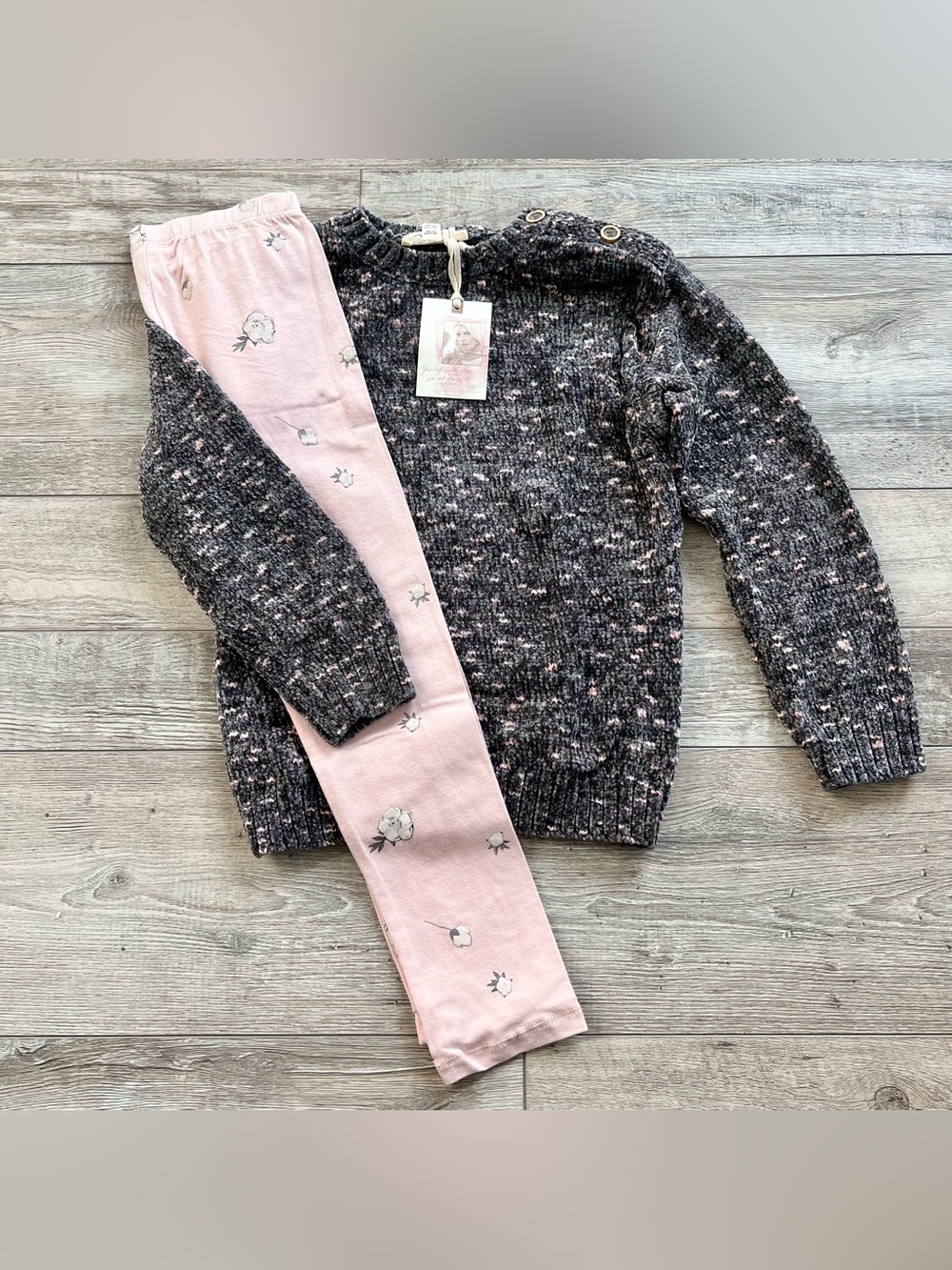NWT Jessica Simpson Girls Speckled Chenille Sweater Set Size 6